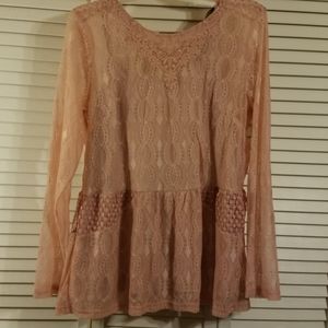Suzanne Betro blush lace tunic